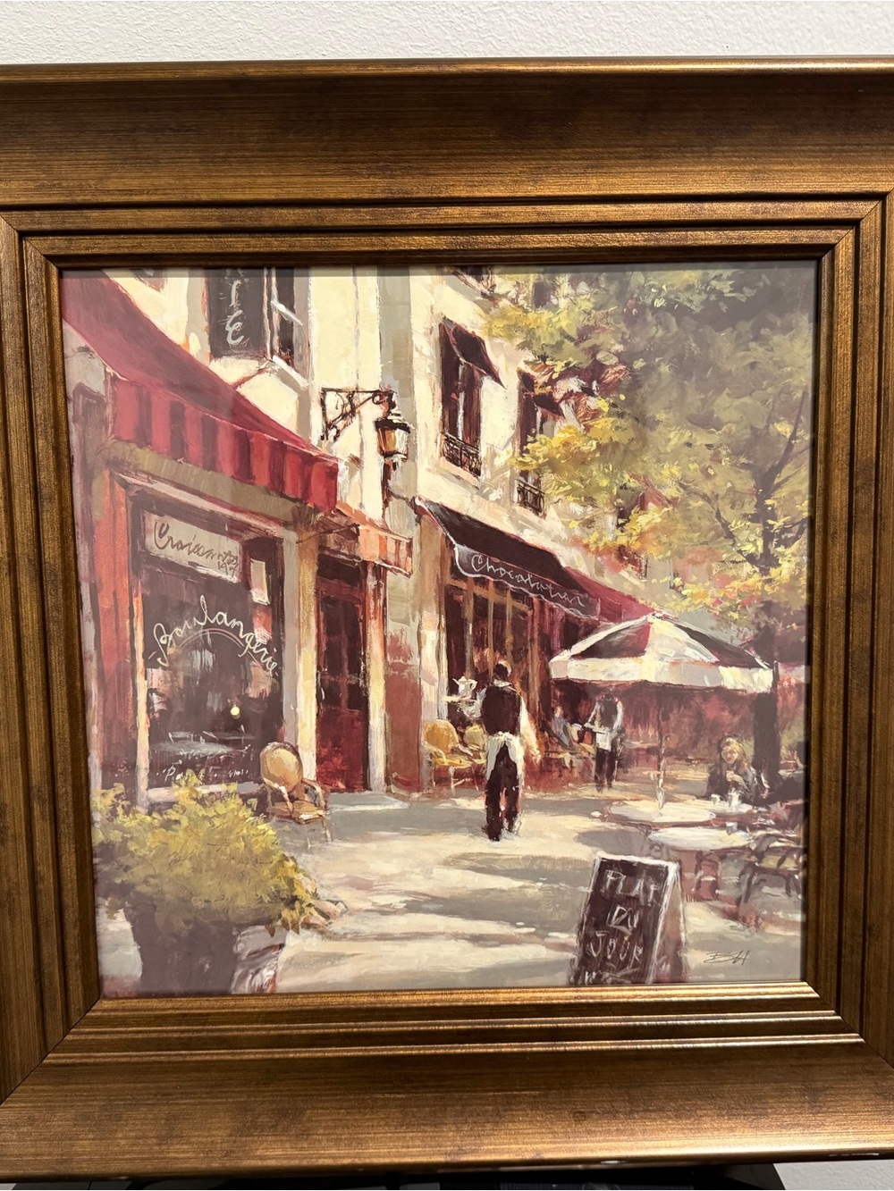 Kirklands Café Street Scene Wall Art - Red, Brown & Green
